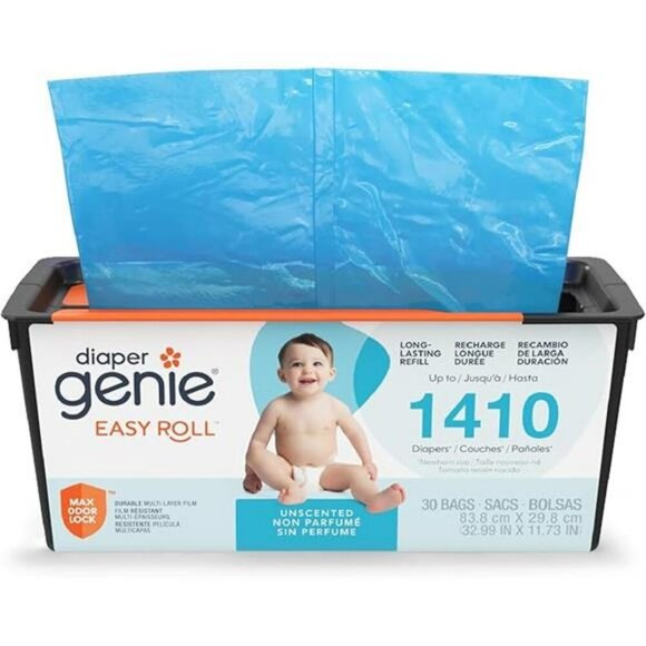 Diaper Pail Refill Bags 30 Count Fits Genie Signature Odor Control 1410 Diapers - Picture 7 of 7